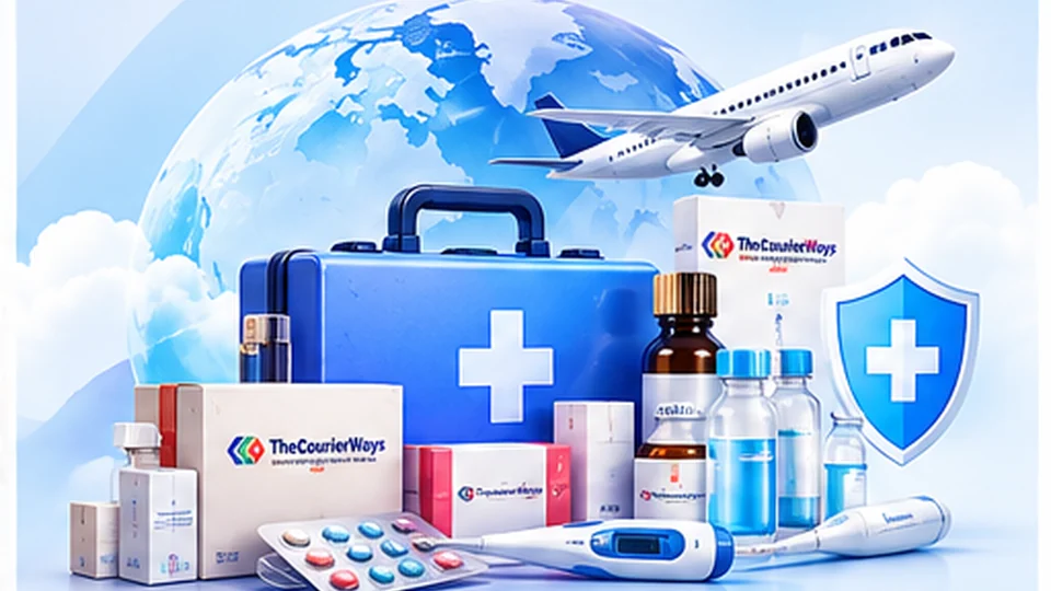 Medicine courier services from India illustration